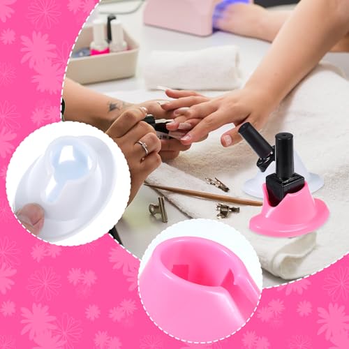 YUXIANLB 2PCS Soft Silicone Nail Polish Bottle Holders