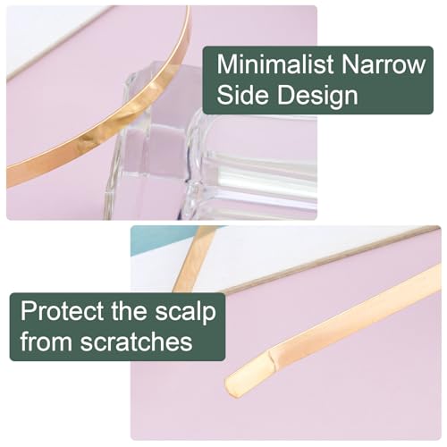 PAGOW 2-Pack Gold & Silver Smooth Metal Headbands for Women