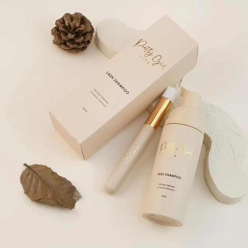 Unscented Eyelash Shampoo for Extensions & Natural Lashes - Gentle Foam Cleanser with Brush