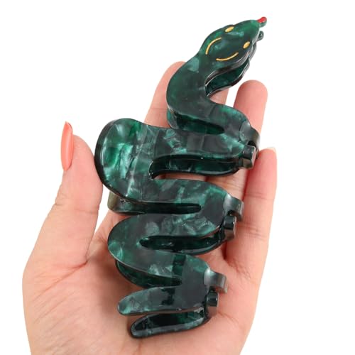 Green Snake Acetate Hair Claw Clip for Women Girls Personalised Gift