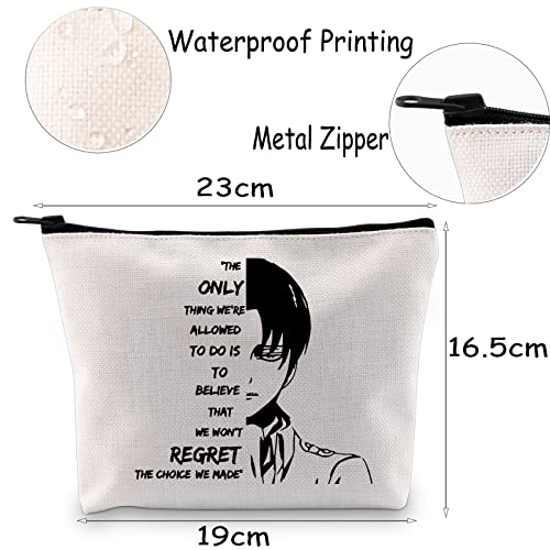 MNIGIU Levi Ackerman Anime Gift Choice Made Bag Cosmetic Makeup Bag for Fans