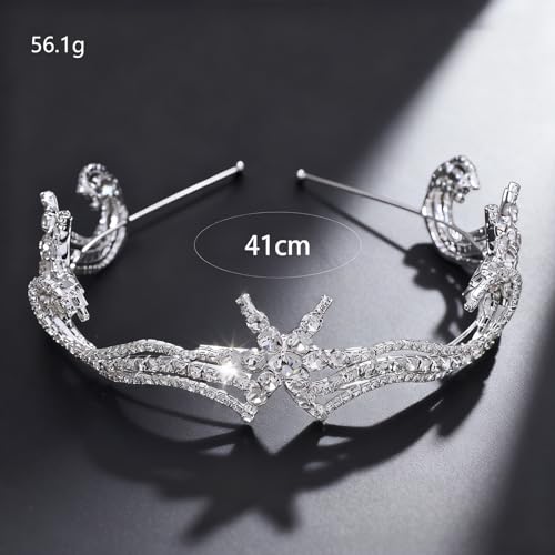 Silver Star Headband for Women - Rhinestone Hair Accessory for Weddings & Parties