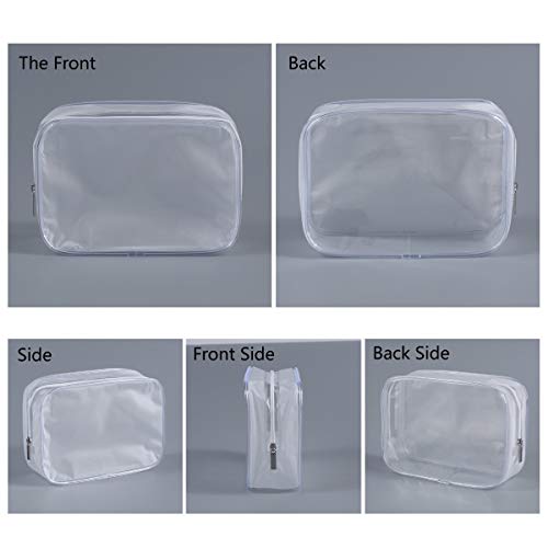 BEFORYOU 6 Pack Small Clear Toiletry Bags - TSA Approved Travel Pouch, White