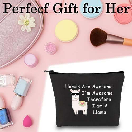 I'm A Llama-BK Llama Makeup Bag - Fun Gift for Women, Travel Friendly, Polyester, 9.25x6.69 inches