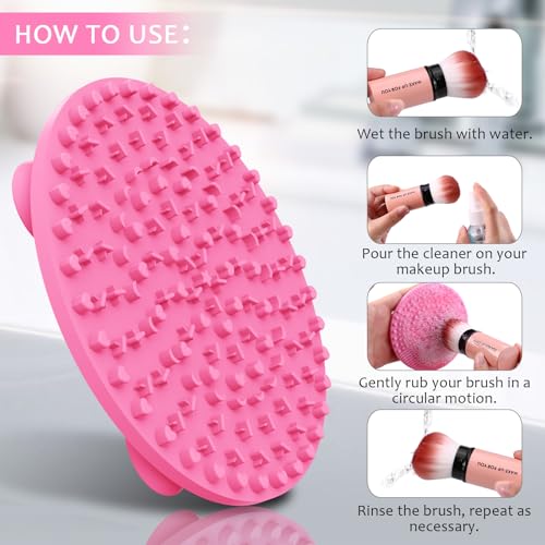 Norate Makeup Brush Cleaner Mat with Suction Cups - Silicone Pad