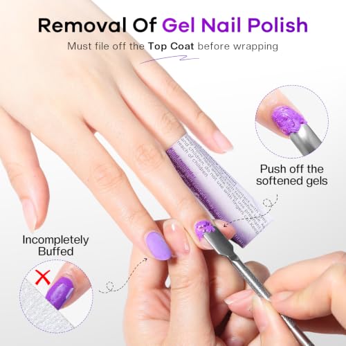 Glamonade Acetone Nail Polish Remover Pads 100PCS - Fast Gel & Lacquer Removal
