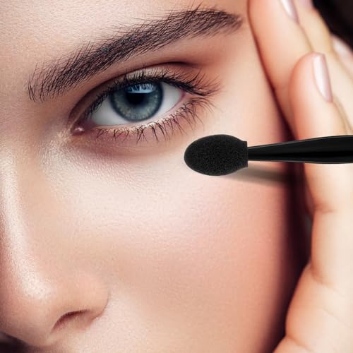 50 Pcs Dual Sided Eye Shadow Applicator Brushes - Reusable & Portable