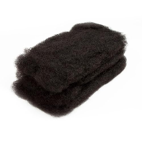 QVR Afro Kinkys Bulk Human Hair for Dreadlocks Extensions Repair Locs, Twist Braiding Afro Kinky Human Hair for Locs 1 Pack 50 Gram Natural Black Color 12 inches