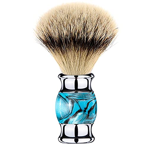 Grandslam Pure Badger Hair Shaving Brush - Ergonomic Blue Resin Handle