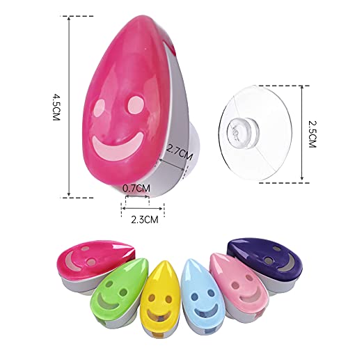 Portable Toothbrush Holder Cover - 6 Pack with Suction Cups
