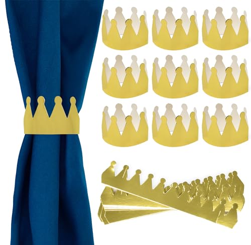 100 Pack Gold Crown Napkin Rings - Festive Table Decor