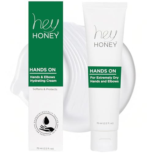 Hey Honey Hand Cream for Dry Cracked Skin - 2.2 Fl Oz Moisturizer with Shea Butter & Honey