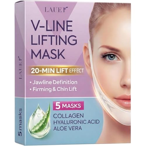 V Shaped Contouring Face Mask Line Shaping Lifting Belt Neck Reduction Jawline Lift Tape Enhancer Firming Chin Up Collagen Hyaluronic Acid Aloe Vera