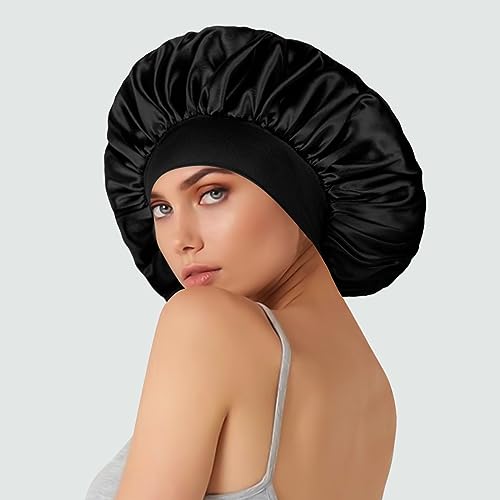 Extra Large Satin Bonnet Hair Cap for Braids & Curly Hair - 17in
