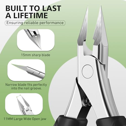 Baluca Heavy Duty Toenail Clippers for Thick Nails & Ingrown - Black