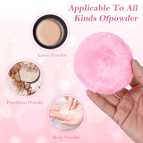 Fluffy Body Powder Pad Set - 4 Reusable Makeup Puffs in 4 Colors