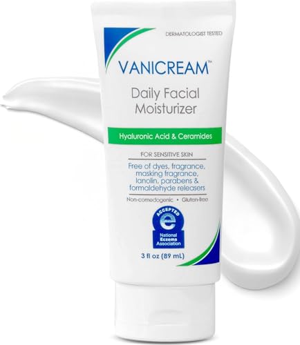 Vanicream Daily Facial Moisturizer 3 Fl Oz - Non-Greasy Hydration with Hyaluronic Acid & Ceramides for Sensitive Skin
