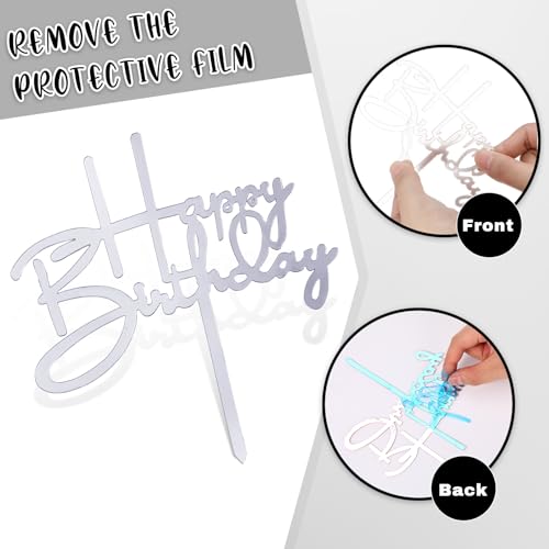 Disco Ball Cupcake Toppers - 24 Pcs Pink & Silver Party Decor