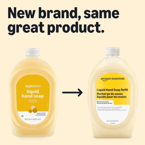 Amazon Basics Milk & Honey Liquid Hand Soap Refill, 50 Fl Oz, Triclosan-Free