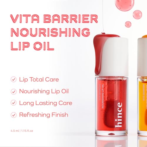 HINCE Vita Barrier Lip Oil 01 Kingsberry - Hydrating Lip Gloss 1 Fl Oz