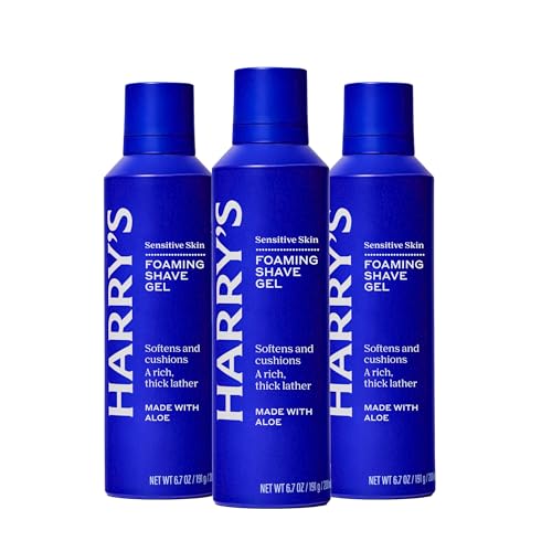 Harry's Foaming Shave Gel for Men - 6.7 oz (Pack of 3) - Soothes Skin