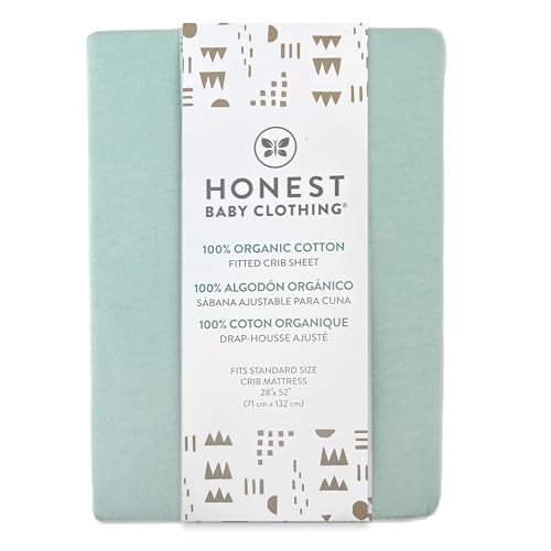 HonestBaby Organic Cotton Crib Sheet Set for Standard Mattresses - Sage
