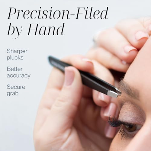 Precision Slant-Point Eyebrow Tweezers for Ingrown Hair Removal