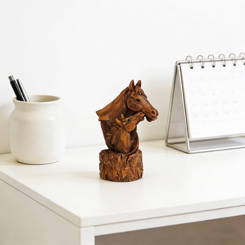 MeritMode Mare and Foal Horse Figurine - Rustic Equestrian Decor
