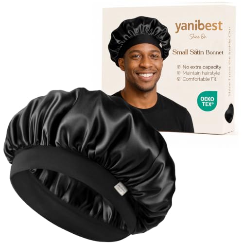 YANIBEST Small Satin Bonnet for Men | Comfortable Sleep Cap for Waves