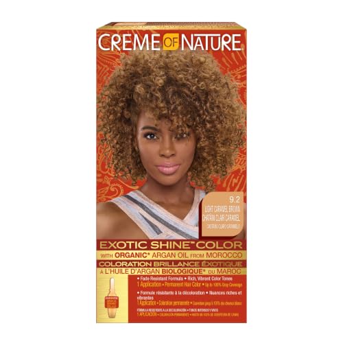 Creme of Nature Exotic Shine Color with Argan Oil, 9.2 Light Caramel