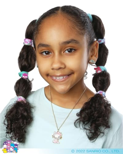 Hello Kitty Hair Ties Set - 50 Elastic Bands with Sanrio Characters