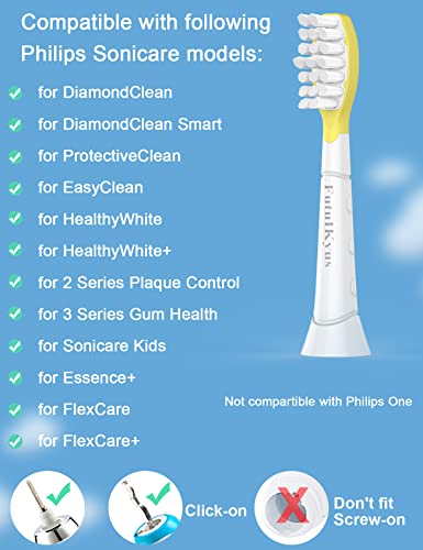 Futulkyus Replacement Brush Heads for Philips Sonicare Kids, Ages 7+, 6 Pack