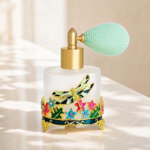 YU FENG N2 Frosted Glass Refillable Perfume Bottle 18ml with Hand-Painted Dragonfly Design
