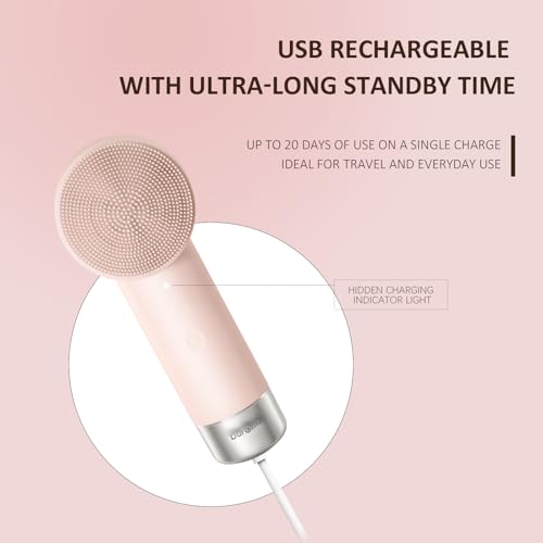 DAROMA Rechargeable Silicone Electric Face Scrubber - 2-in-1 Exfoliating & Heating Brush for Deep Pore Cleansing