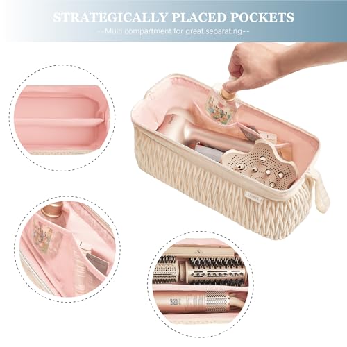 Leudes Beige Airwrap Travel Case for Shark FlexStyle & Dyson
