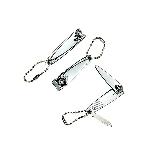 2'' Mini Stainless Steel Nail Clipper Set with File - 6 Pack