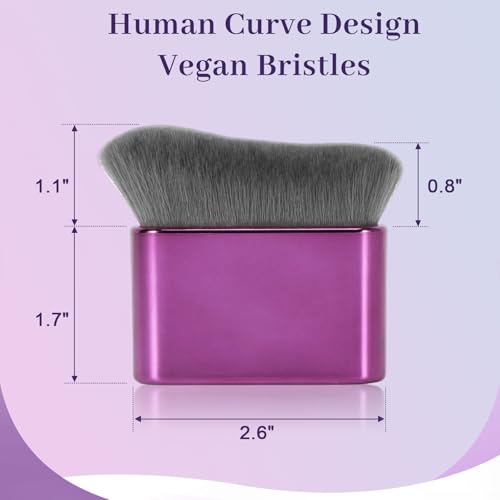 Yoseng Large Purple Self Tanner Brush with Box – Streak-Free Body & Face Makeup Tool