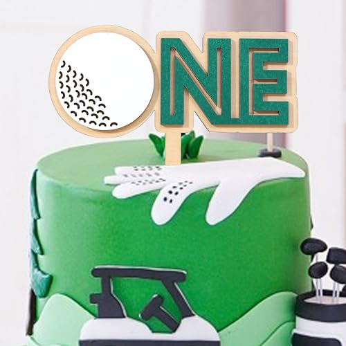 Golf 1st Birthday Cake Topper - Hole in One Decoration