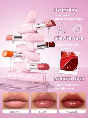 SHEGLAM Silk Lip Oil Balm 404 Black Berry - Hydrating Lip Treatment with Shine