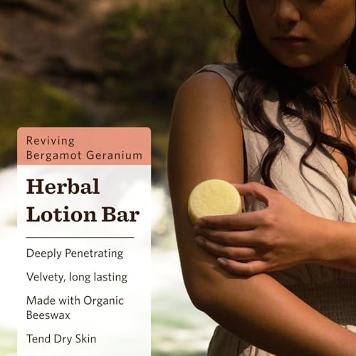 Herbal Lotion Bar with Beeswax - Bergamot Geranium Moon Valley Organics