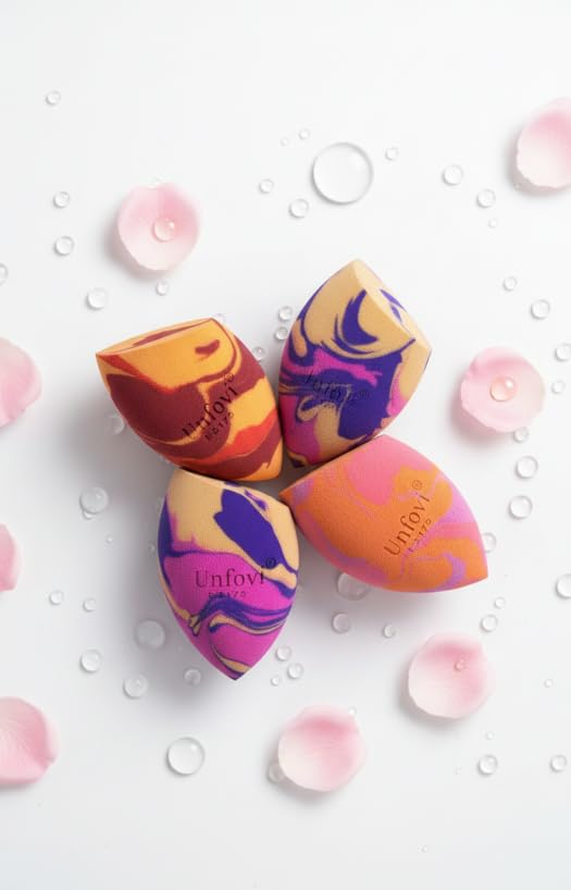 Tri-Color Makeup Sponges - Latex-Free, Low Absorption Beauty Blender Set | 6 Pcs for Foundation & Cream