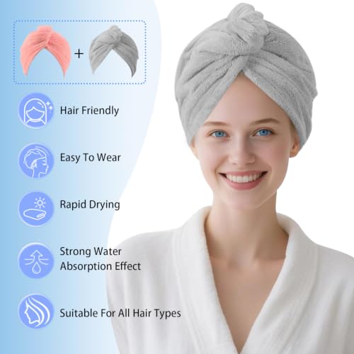 Microfiber Hair Drying Towel Wrap - Super Absorbent & Soft