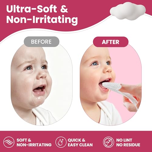 SOFYFINE 60 Counts Baby Tongue Cleaner & Finger Toothbrush for Infants & Toddlers