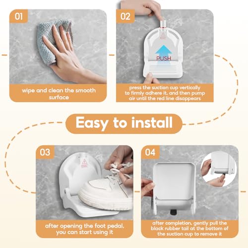 No-Drill Foldable Anti-Slip Shower Foot Rest£¬Shower Step for Shaving Legs with Powerful Suction Cups, Multi-Purpose Shower Shaving Foot Rest£¬Supports Pregnant Women and Those with Back Pain