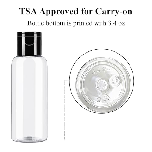 DNSEN 5 Pack TSA Approved 3.4 oz Leak-Proof Travel Bottles