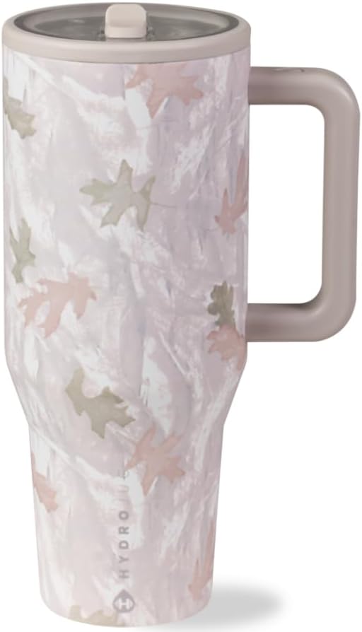 HydroJug 32 oz Insulated Water Bottle - Leak Resistant with Handle & Flip Straw | Pink Sand