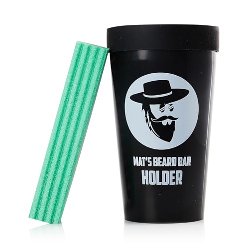 Mat's Beard Bar¢ç - Pro (V2.0) & Holder - FLEXIBLE - Clean Up Beard Trimmings from Sinks and Countertops After Shaving - Best Gifts For Men