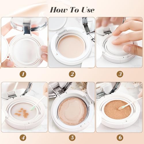 4 Pack Portable Makeup Puff Box with Mirror & Sponge - 15g Liquid/Foundation Container