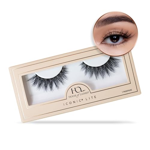 House of Lashes Iconic Lite Faux Mink False Eyelashes - Reusable Wispy Lashes