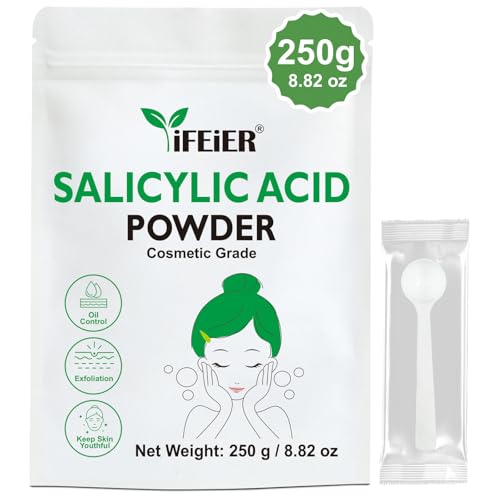 iFEiER Pure Salicylic Acid Powder - Cosmetic Grade BHA for DIY Skincare 250g